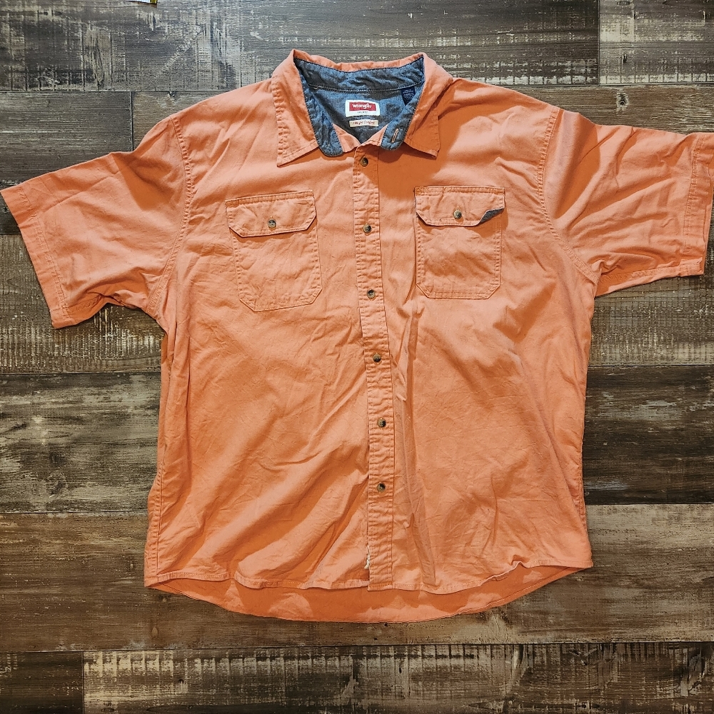 Wrangler Flex for Comfort orange button up shirt Size 2XL